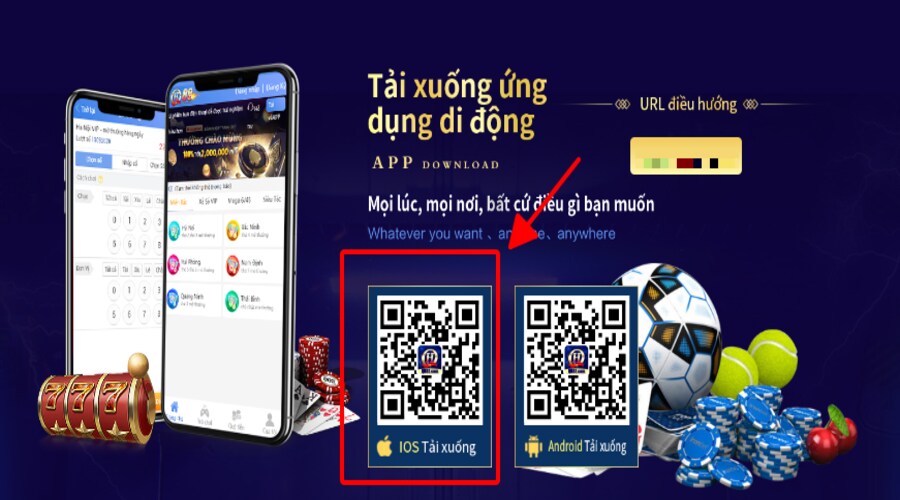 Trang chính thức có cung cấp tùy chọn mã QR để download ứng dụng dành cho iOS